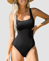 Slim & Sculpt Tummy Control Crisscross Back Tie One Piece Swimsuits