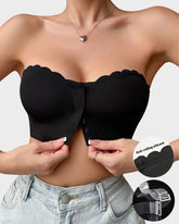 Wavy Trim Seamless Tube Top Bralette