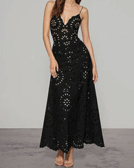 Flower Hollow One Piece Swimsuit and Skirt