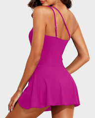 One Shoulder Skirted One Piece Swimsuit