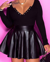 Flirty PU Mini Skirt – Chic & Flared