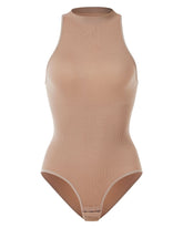 Ladies Turtleneck Sleeveless Outgoing Thong Tight Body Shaper Jumpsuit