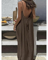 Womens Sleeveless Cami Lounge Maxi Dress Solid Color Sleepwear
