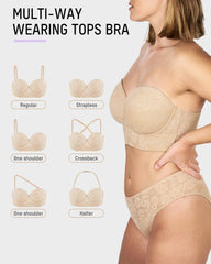 Smooth Lace Longline Strapless Underwire Bra