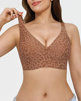 Wireless Leopard V-Neck Contour Bra