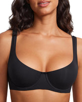 Women's Unlined Balconette Bra Underwire Supportive Plus Size Smooth Scoop Neck