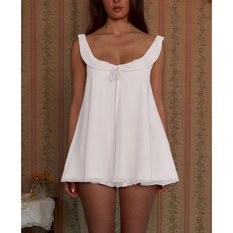 Shorts Outfit Loose Fit Stylish Solid U Neck Long Tank Tops and Low Rise Shorts 2 Pcs Set