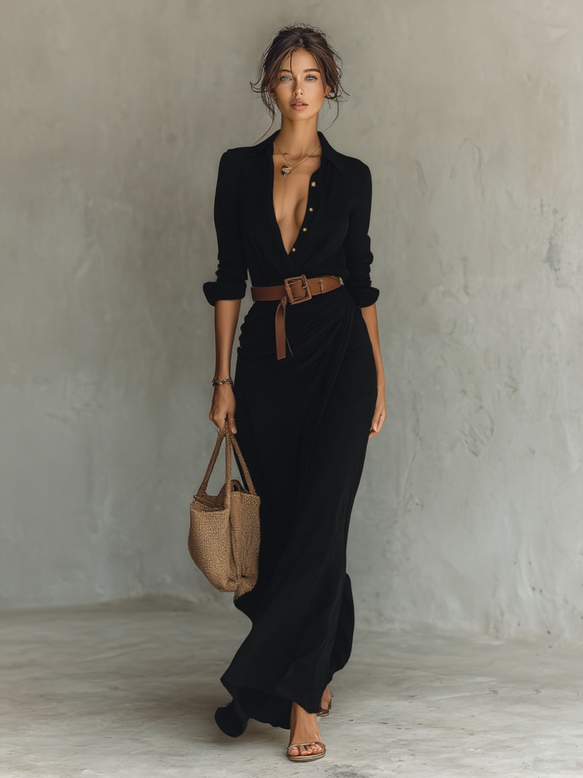 Women's Elegant Solid Color Irregular Ruched Belted Dress — Sexy Draped Evening Party Dress