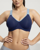 Soft Support Non-padded Unlined Full Coverage Wide Strap Outside Underwire Sports Bra