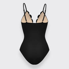 Flower Hollow One Piece Swimsuit and Skirt