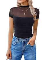 Women's Mesh Short Sleeve Bodysuit