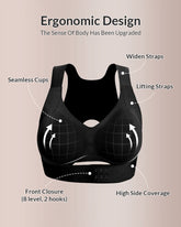 Front Closure Cross-Back Wireless Posture Bra