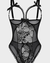Crotchless Lace Mini Bodysuit