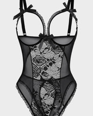 Crotchless Lace Mini Bodysuit