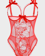 Crotchless Lace Mini Bodysuit