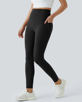 Butt Lifting Tummy Control Side Pocket High Waisted Shaping Training Leggings