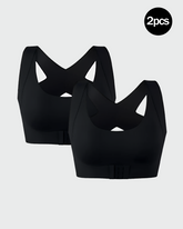 Wireless Cross-Back Posture Bra with Front Closure(2pcs)