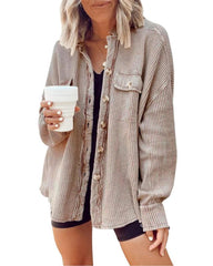 Women's Loose Fit Batwing Sleeve Waffle Knit Tops