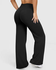 High Waist Stretch Casual Soft Straight Leg Bottoms