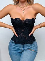 Lace Up Shapewear Tube Top Tummy Control Shapewear