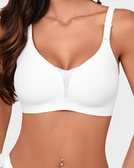 Seamless Mesh Panel Invisible Thin Bra