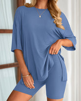 Women's Summer Two-Piece Set Split Hem Lounge