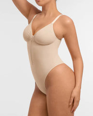 Seamless Covered Bust Jumpsuit Thong Bodysuit