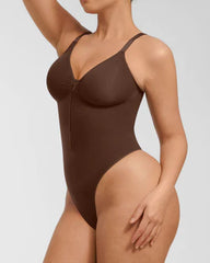 Seamless Covered Bust Jumpsuit Thong Bodysuit