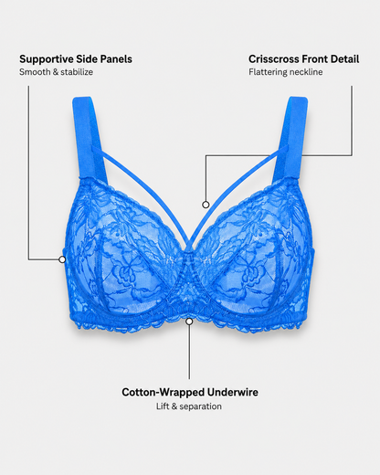 Pretty Floral Lace Comfort Bra
