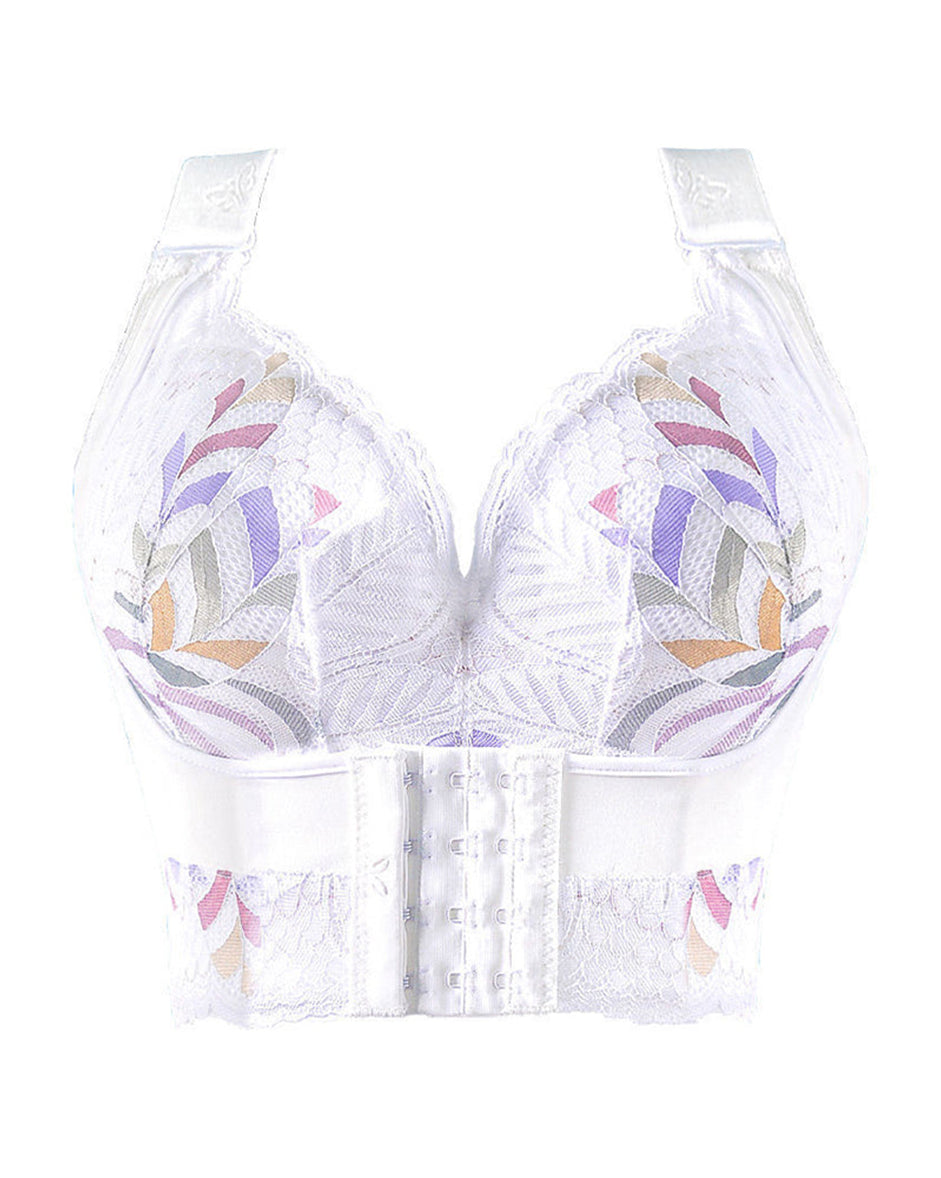 Women's No Steel Ring Bra Front Buckle Lift Bralette Breathable Underwear Breast Gathered Anti-Sagging Lingerie