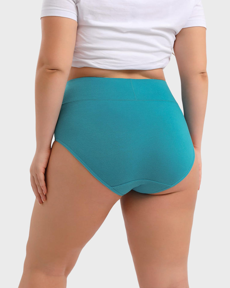 Women's Plus Size Cotton High Waisted Briefs
