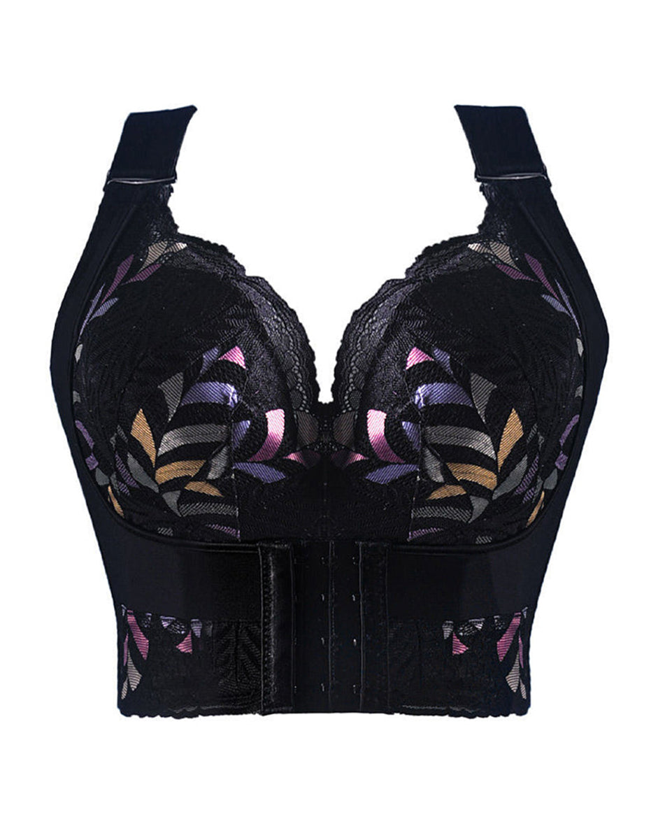Women's No Steel Ring Bra Front Buckle Lift Bralette Breathable Underwear Breast Gathered Anti-Sagging Lingerie
