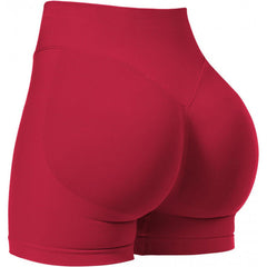 Seamless sports yoga shorts high waist hip lift