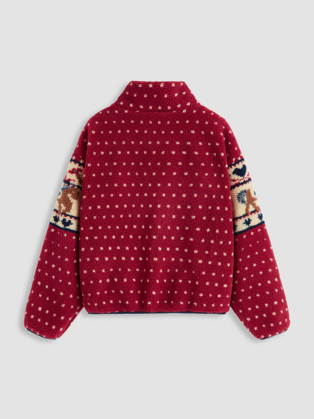 Fleece Collar Graphic Jacket