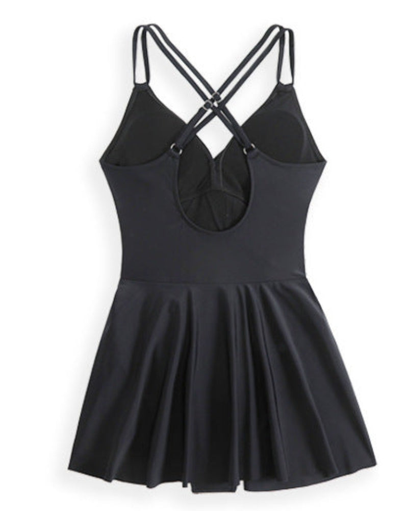 Knot Hem Ruched One-Piece Swim Dress