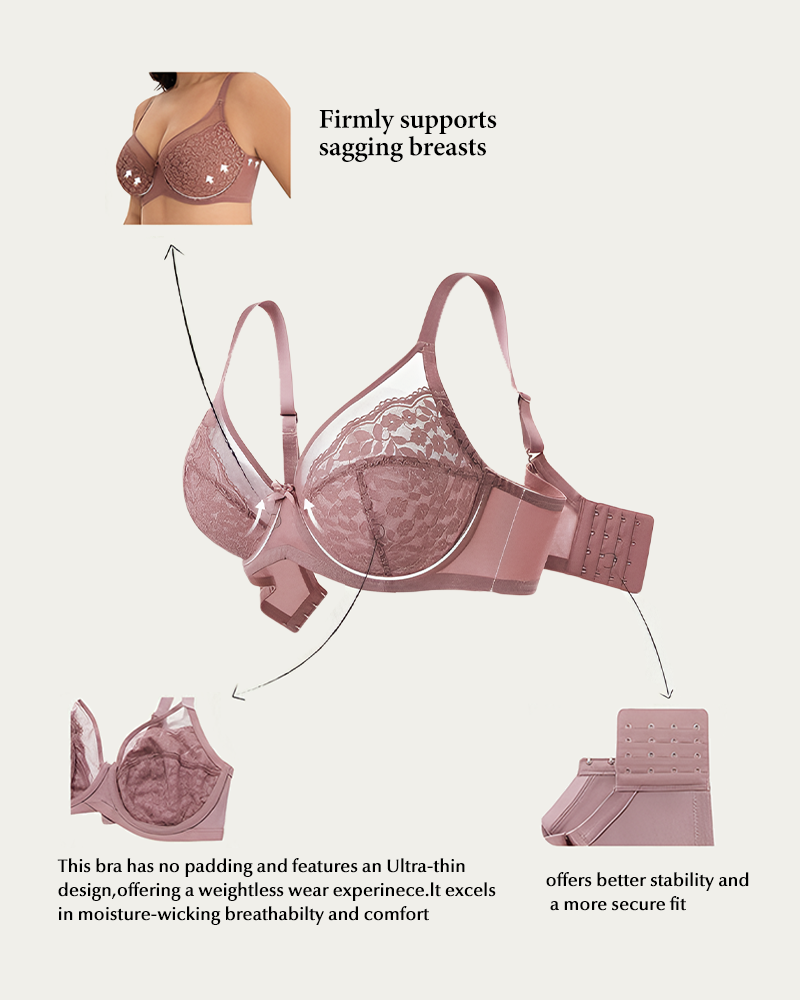 Sujetador reductor de encaje de cobertura total - Pétalo