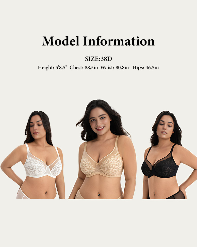 Sujetador reductor de encaje de cobertura total - Pétalo