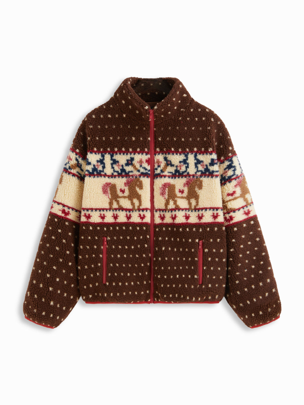 Fleece Collar Graphic Jacket