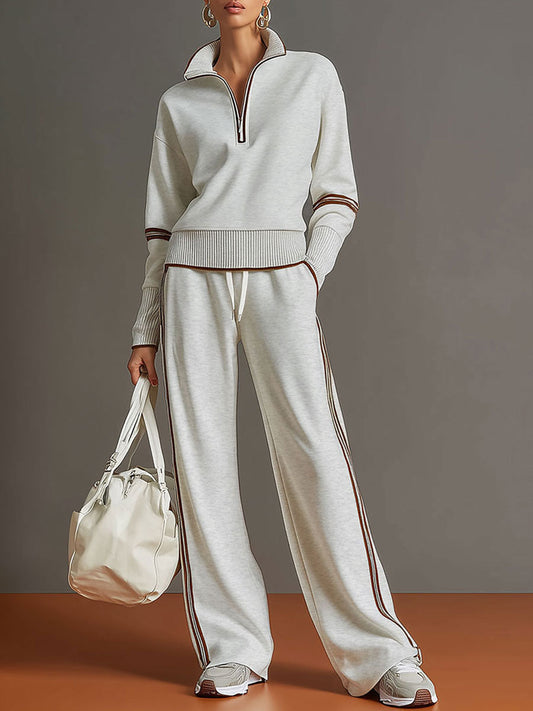 Soft-Touch Wide-Leg Two-Piece Set