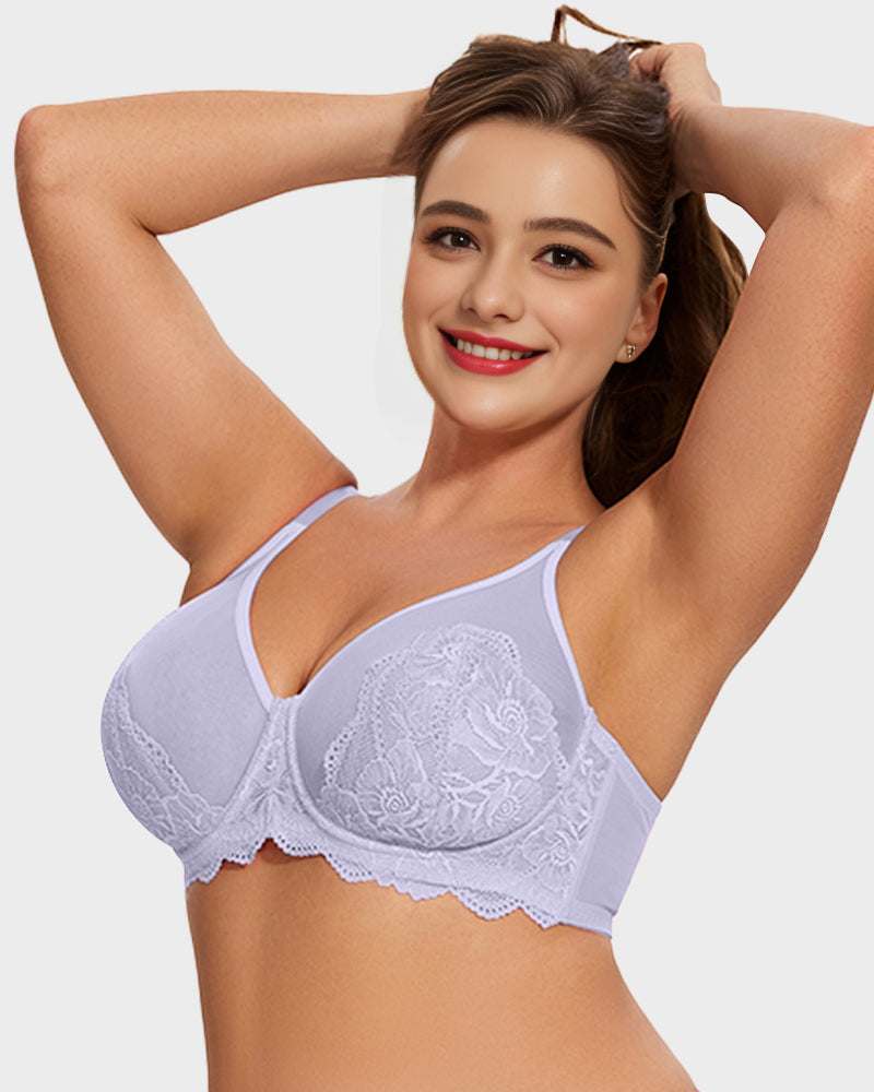 Sujetador reductor de encaje de cobertura total