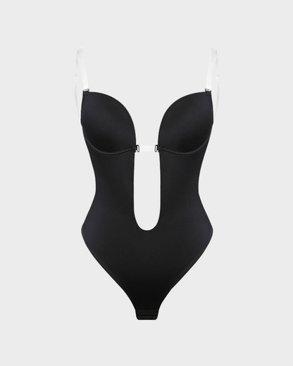 Body de tanga con escote en U sin tirantes