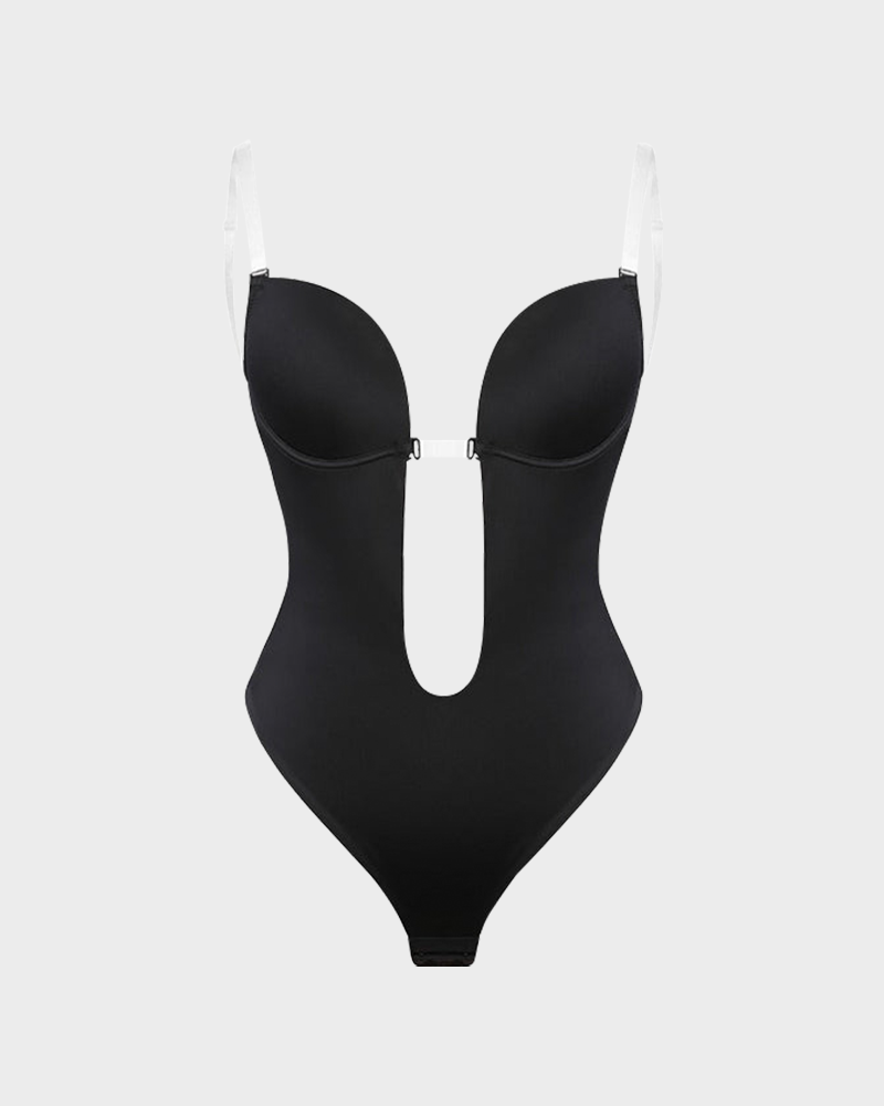 Body de tanga con escote en U sin tirantes