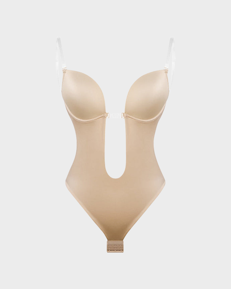Body de tanga con escote en U sin tirantes