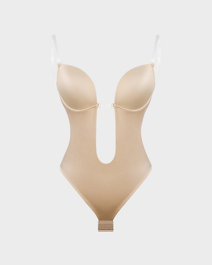 Body de tanga con escote en U sin tirantes