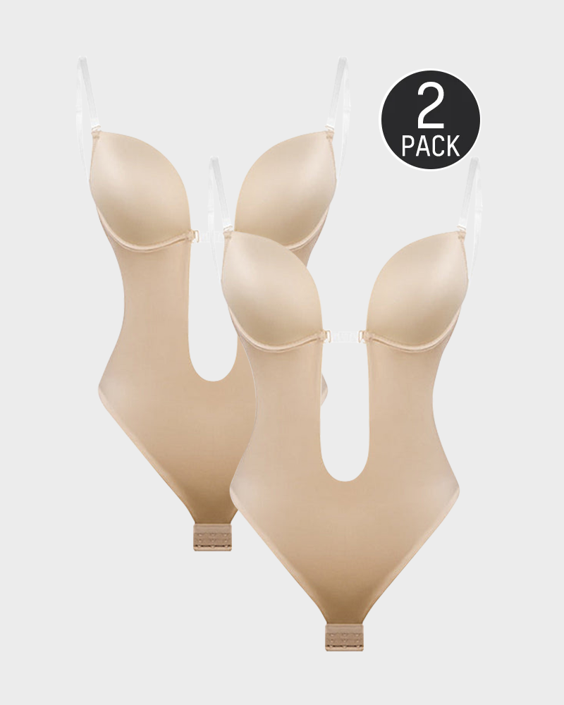 Body de tanga con escote en U sin tirantes