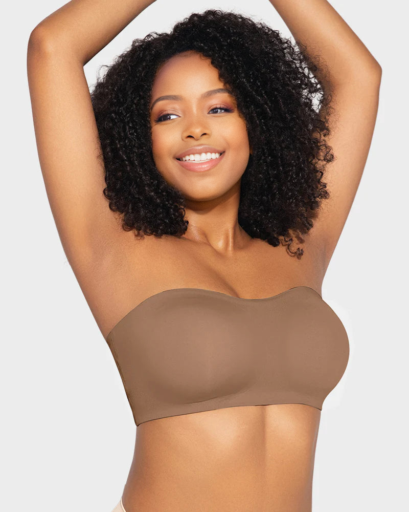 Non-Slip Crossover Side Hook Bandeau Bra