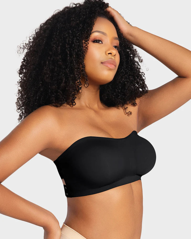 Non-Slip Crossover Side Hook Bandeau Bra