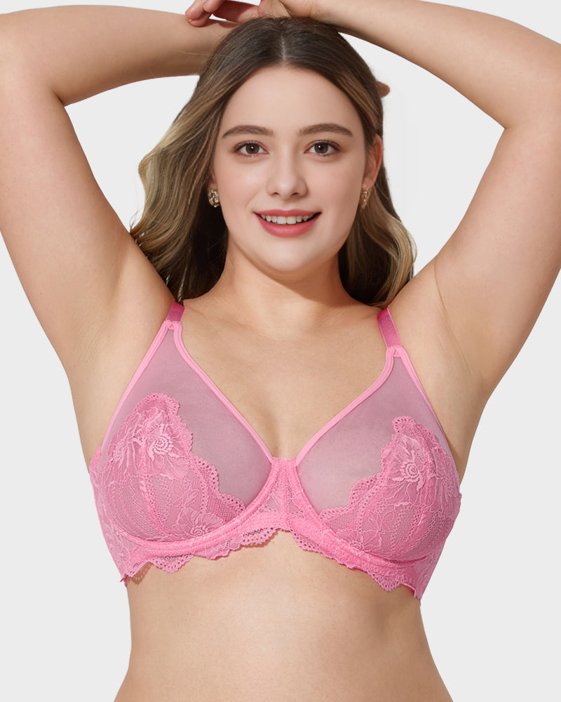 Sujetador reductor de encaje de cobertura total