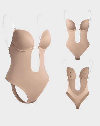 Body de tanga con escote en U sin tirantes