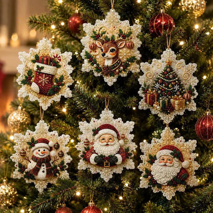 6 Pack Christmas Diamond Painting Ornament Kit – DIY Handmade Decorations